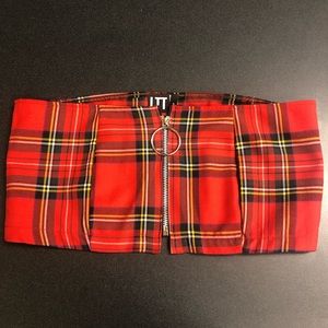 Plaid Bandeau Top